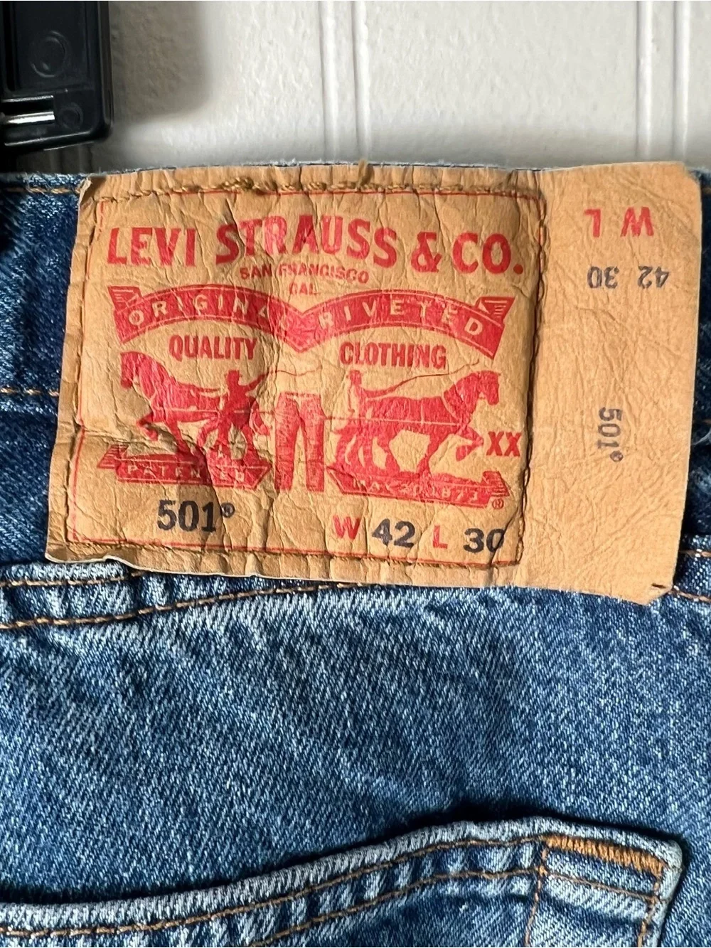Mens 501 Levi's Button Fly Jeans Size 42 x 30 NWT Straight Leg Original Fit
